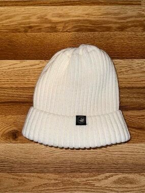 Cream Ribbed Knit Beanie Hat - Women's Accessories
